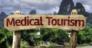 medical tourism wood banner in cool setting